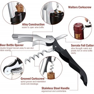 Wine Keys Opener Travel Corkscrew Wine bottle Opener Waiter Beer Bartender for Home Office Kitchen Restaurant Bar Applications(Black,24 Pieces)