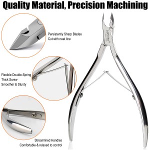 LePinko Professional Cuticle Trimmer kit, Super Sharp Dead Skin Clipper, Labor-saving Cuticula Remover for Fingernail Toenail, Manicure Pedicure Tool for Women Men, Home Salon Use, 7mm Jaw
