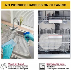 P&P CHEF 8.75 Inch Cooling Baking Rack Set of 2, Stainless Steel Grid Cooking Racks for Roasting Drying Grilling, Oven & Dishwasher Safe, Heavy Duty & Healthy