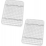 P&P CHEF 8.75 Inch Cooling Baking Rack Set of 2, Stainless Steel Grid Cooking Racks for Roasting Drying Grilling, Oven & Dishwasher Safe, Heavy Duty & Healthy