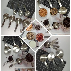 Measuring Cups and Spoons Set, 18/8 Metric & US Stainless Steel 8 Measuring Cups & 9 Spoons with 1 Leveler & 1 Measurement Conversion Chart for Baking & Kitchen