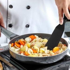 Zopeal 2 Pieces Crepe Spatula Silicone Narrow Skinny Flipper Long Heat Resistant Cooking Pancake Spatula Non Stick for Cooking Egg Burgers Pizza Pancake Steak Omelet(Black)