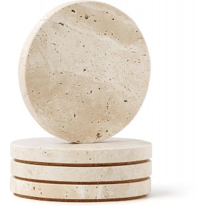 WORHE Natural Travertine Marble Coasters...