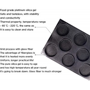 Silicone Hamburger Bun Pan,Non-Stick Bread Mold Hot Dog Bread Forms,Round Perforated Bakery Sheets Bread Pan for Baking,8 Cavities