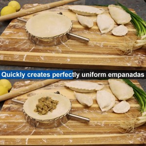 KAYCROWN 6 Inch Empanada Press, Stainless Steel Dumpling Maker Dough Cutter Dumpling Mold for Empanada, Dumpling, Ravioli, Pierogi, Turnovers, Calzone (XL: 6 inch)