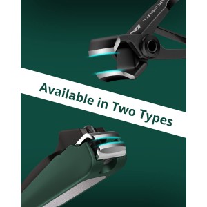Nail Clipper Set 2 Pack, Heavy Duty Toenail Clippers for Thick Toenails and Sturdy Finger Nail Clippers with Catcher, Ultra Sharp Stainless Steel Nail Cutter for Men Women Adult