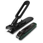 Nail Clipper Set 2 Pack, Heavy Duty Toenail Clippers for Thick Toenails and Sturdy Finger Nail Clippers with Catcher, Ultra Sharp Stainless Steel Nail Cutter for Men Women Adult