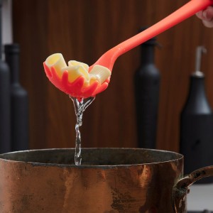 GIR: Get It Right Premium Silicone Spaghetti Spoon - Non-Stick Heat Resistant Silicone Pasta Fork - Perfect for Cooking, Strainer, and Serving - 13 IN, Navy, (GIRSNP381NVY)