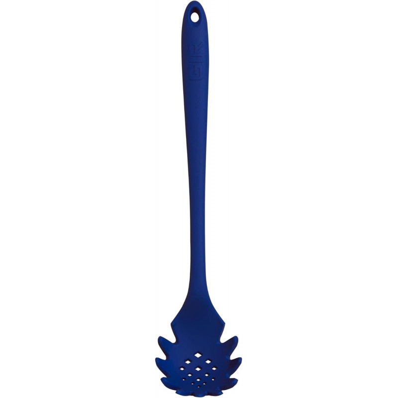 GIR: Get It Right Premium Silicone Spaghetti Spoon - Non-Stick Heat Resistant Silicone Pasta Fork - Perfect for Cooking, Strainer, and Serving - 13 IN, Navy, (GIRSNP381NVY)