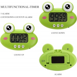 DEAYOU 3-Pack Digital Kitchen Timer, Small Electronic Timers for Cooking, Magnetic Cute Timer Clock with Stand for Kid, Teacher, Senior, Exercise, Study, Baking, Big Digits, Loud Alarm, Count Up Down