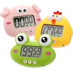 DEAYOU 3-Pack Digital Kitchen Timer, Small Electronic Timers for Cooking, Magnetic Cute Timer Clock with Stand for Kid, Teacher, Senior, Exercise, Study, Baking, Big Digits, Loud Alarm, Count Up Down
