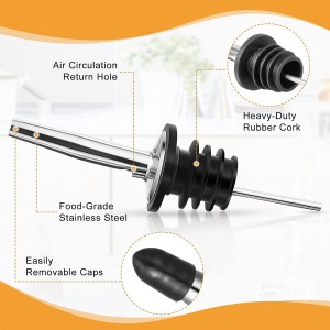 Chengu Fruit Juice Pour Bottles 34 oz Plastic Liquor Bar Supplies with Stainless Steel Bottle Pourer Tapered Spout for Cocktail Bartending Liquor Juice Store(Bright Colors,3 Pack)