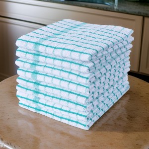 AMOUR INFINI Kitchen Dish Cloths Set of 8 - Ultra Soft, Highly Absorbent, Quick-Drying Terry Cotton Dishcloths 12