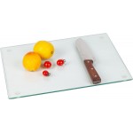 Glass Cutting Board for Kitchen Counter, Tempered Glass Chopping Boards Dishwasher Safe, Small Clear Countertop Tray, Scratch Resistant, Heat Resistant, Non Toxic, Clear, 16"x12"