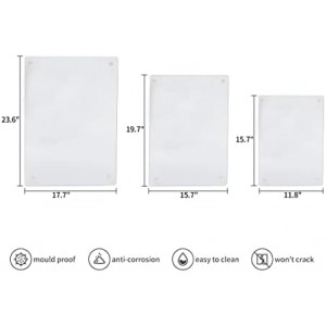 Glass Cutting Board for Kitchen Counter, Tempered Glass Chopping Boards Dishwasher Safe, Small Clear Countertop Tray, Scratch Resistant, Heat Resistant, Non Toxic, Clear, 16"x12"