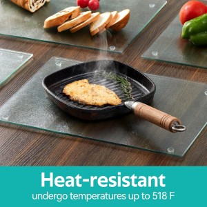 Glass Cutting Board for Kitchen Counter, Tempered Glass Chopping Boards Dishwasher Safe, Small Clear Countertop Tray, Scratch Resistant, Heat Resistant, Non Toxic, Clear, 16"x12"