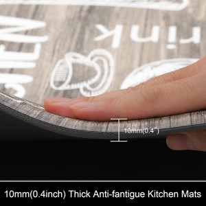 HEBE Kitchen Mats for Floor Set of 2 Thick Anti Fatigue Mat for Cushioned, Waterproof Non-Slip Rugs Comfort Standing Chef Mat for Kitchen Sink, Laundry Room, Farmhouse Home Decor, Brown