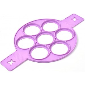 Nonstick Pancake Molds Ring Silicone Fried Egg Mould Reusable Pancake Maker Egg Ring Kitchen Cooking Baking Tools (Round Shape)