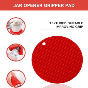 Jar Opener for Weak Hands, Seniors with Arthritis, 5 in 1 Multi Function Bottle Opener Lid Opener For Arthritic Hands with Non Slip Rubber Jar opener Gripper Pad(red)
