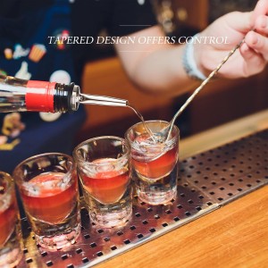 Chengu 72 Pcs Liquor Spout Stainless Steel Bottle Pourers Tapered Liquor Pourers with Rubber Dust Caps Tapered Spouts Set Bar Supplies Vinegar Bottle Dispenser Wine Spout for Alcohol Olive Oil