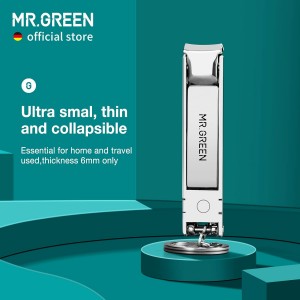 MR.GREEN Collapsible Nail Clippers Small and Thin Portable Travel Nail Scissors Cutter Stainless Steel Manicure Tools with Nail Files (Eco-Packaging)