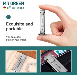 MR.GREEN Collapsible Nail Clippers Small and Thin Portable Travel Nail Scissors Cutter Stainless Steel Manicure Tools with Nail Files (Eco-Packaging)