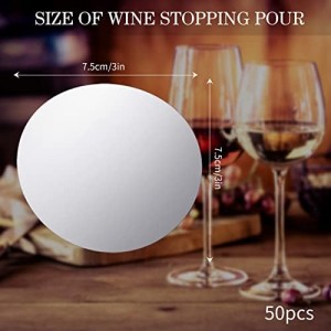 Skyley 50 Pieces Silver Wine Pourer Liquor Stopping Pouring Discs Aluminum Foil Wine Whisky Pourer Thin Reusable Spout Disks for Beverage Beer Liquid Dispenser Bar Party Gift