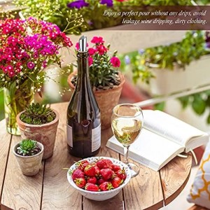 Skyley 50 Pieces Silver Wine Pourer Liquor Stopping Pouring Discs Aluminum Foil Wine Whisky Pourer Thin Reusable Spout Disks for Beverage Beer Liquid Dispenser Bar Party Gift