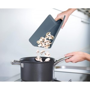 Chop2Pot Plus Foldable Plastic Cutting Boards, Easy Grip Handle, Non Slip Feet, Blue