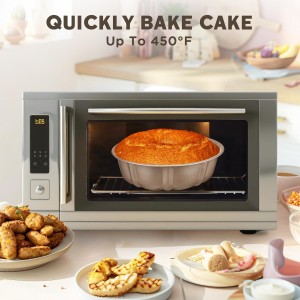 KITESSENSU 9 inch Non-Stick Cake Pans, 12 Cups Premium Fluted Cake Pans for baking, Heavy Duty Carbon Steel Tube Pan Baking Mold, Champagne Gold