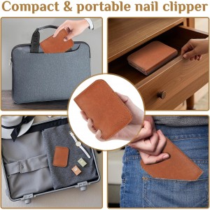 Manicure Set Professional Nail Clipper Kit-26 Pieces Stainless Steel Manicure Kit,Nail Care Tools with Luxurious Travel Case (Brown)