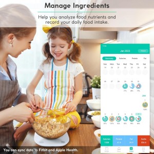 Arboleaf Smart Food Kitchen Scale, 22lb Digital Food Scale with Nutritional Calculator, USB Rechargeable, Smart Weighing with App for Macro, Keto, Calorie, Cooking, Grams and Ounces, 0.1oz/0.5g, White