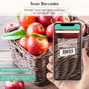 Arboleaf Smart Food Kitchen Scale, 22lb Digital Food Scale with Nutritional Calculator, USB Rechargeable, Smart Weighing with App for Macro, Keto, Calorie, Cooking, Grams and Ounces, 0.1oz/0.5g, White