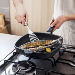 2-Piece Premium Fish Spatula Set, Big Size Stainless Steel, Thickness Blade Turner for Cooking, Flipping, Frying and Grilling