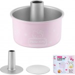 CHEFMADE Hello Kitty Angel Food Cake Pan, 6-Inch with 2 Removable Loose Bottoms Non-Stick Chiffon Tube Pan for Oven and Instant Pot Baking (Pink)