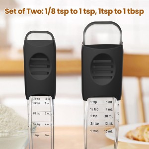 Professional Adjustable Measuring Spoons Set of 2#2258, Fits in Spice Jars, Teaspoon Measuring Spoons 9 in 1 for Dry and Liquid, BPA- free & Dishwasher Safe