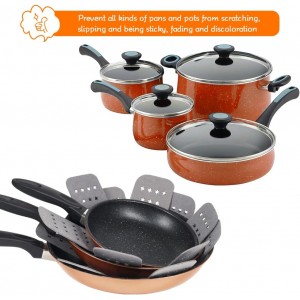 BYKITCHEN Pan and Pot Protectors, Larger & Thicker Pan Protectors with Stars, Set of 6 and 3 Different Sizes, Pot Protectors for Stacking and Protecting Your Cookware