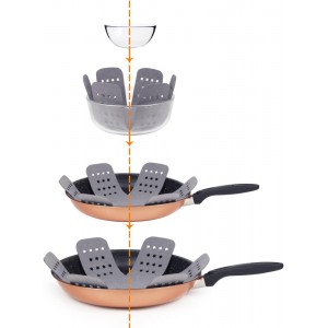 BYKITCHEN Pan and Pot Protectors, Larger & Thicker Pan Protectors with Stars, Set of 6 and 3 Different Sizes, Pot Protectors for Stacking and Protecting Your Cookware