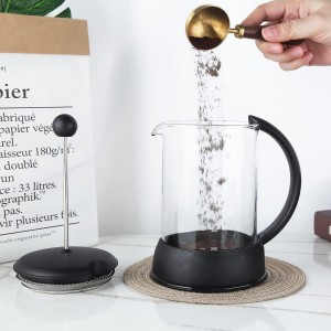 Easyworkz Retro Stainless Steel Coffee Spoon With Black Walnut Handle,10g - Measuring Spoon (Brushed gold)