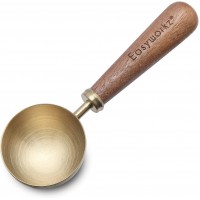 Easyworkz Retro Stainless Steel Coffee Spoon With Black Walnut Handle,10g - Measuring Spoon (Brushed gold)