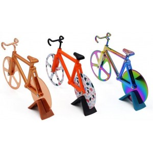 Hoshen Creative Bicycle Shape Pizza Cutter, Dough Divider, Stainless Steel Pizza Cutter Wheel, Biscuit Cutter, 1 Piece, Rose Gold