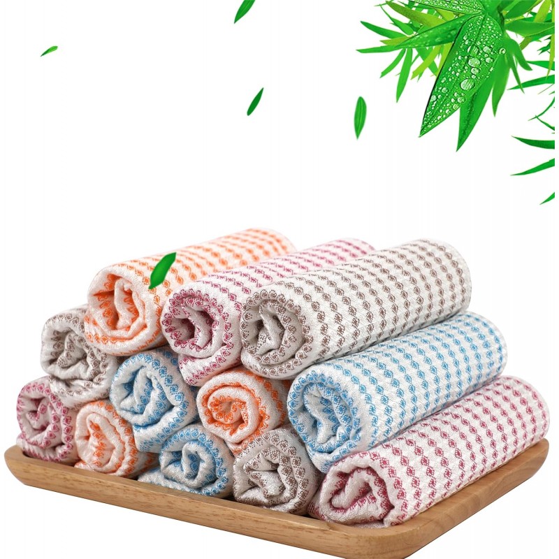 Kitchen Washcloths 12 Pack, 10x14 Inch Small Dish Cloth for Washing Dishes, Lint Free Fast Dry Reusable Cleaning Cloth, Ultra Soft & Scratch Free Waffle Dish Rag, Easy to Rinse Multicolor Dishcloth
