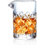 KITESSENSU Bar Mixing Glass, Seamless Pitcher for Stirred Cocktails with Weighted Bottom, Old Fashioned Bartender Accessory and Tool - 18oz 530ml