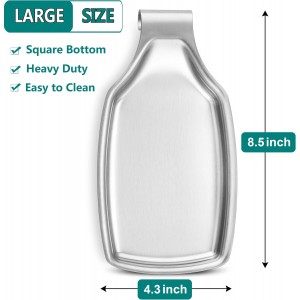 LIANYU Spoon Rest for Kitchen Counter, Stainless Steel Spoon Ladle Holder for Stove Top, Spatula Utensil Holder with Square Bottom, Heavy Duty, Dishwasher Safe