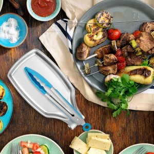 LIANYU Spoon Rest for Kitchen Counter, Stainless Steel Spoon Ladle Holder for Stove Top, Spatula Utensil Holder with Square Bottom, Heavy Duty, Dishwasher Safe