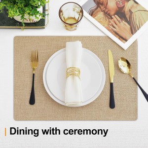 Homaxy Cloths Placemats for Dining Table Set of 6, Heat Resistant Washable Cotton Linen Blend Table Mats, Easy to Clean Place Mats for Indoor Outdoor Party Kitchen Decoration, 13