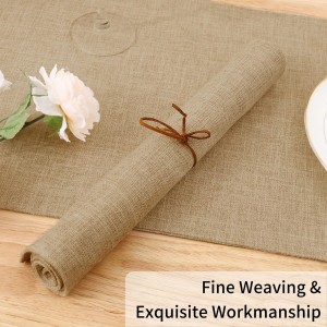 Homaxy Cloths Placemats for Dining Table Set of 6, Heat Resistant Washable Cotton Linen Blend Table Mats, Easy to Clean Place Mats for Indoor Outdoor Party Kitchen Decoration, 13