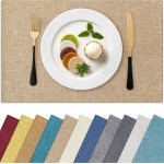 Homaxy Cloths Placemats for Dining Table Set of 6, Heat Resistant Washable Cotton Linen Blend Table Mats, Easy to Clean Place Mats for Indoor Outdoor Party Kitchen Decoration, 13