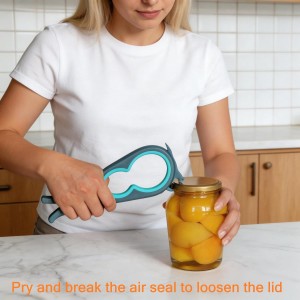 Otstar Jar Opener & Bottle Opener Set for Weak Hands - Multi-Function Kitchen Opener Tool for Seniors with Arthritis, Elderly - Includes Jar Lid Gripper Pad, Corkscrew Opener