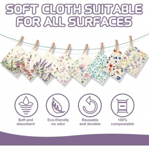 Vesici 8 Pieces Wildflowers Swedish Kitchen Dishcloths - Butterflies and Flowers Towels Set Absorbent Dish Cleaning Cloths Reusable Sponge Quick Drying Dishcloths for Home Kitchen Cleaning